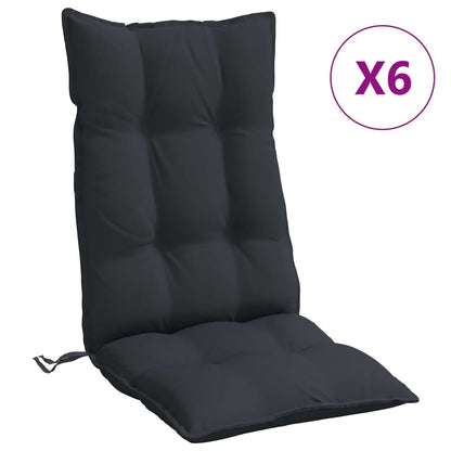 Cuscini per Sedia con Schienale Alto 6pz Tessuto Oxford