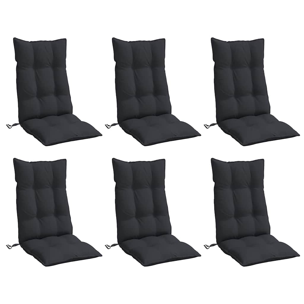 Cuscini per Sedia con Schienale Alto 6pz Tessuto Oxford