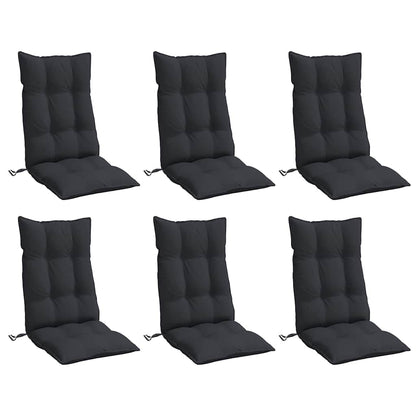 Cuscini per Sedia con Schienale Alto 6pz Tessuto Oxford