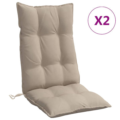 High Back Chair Cushions 2pcs Taupe Oxford Fabric