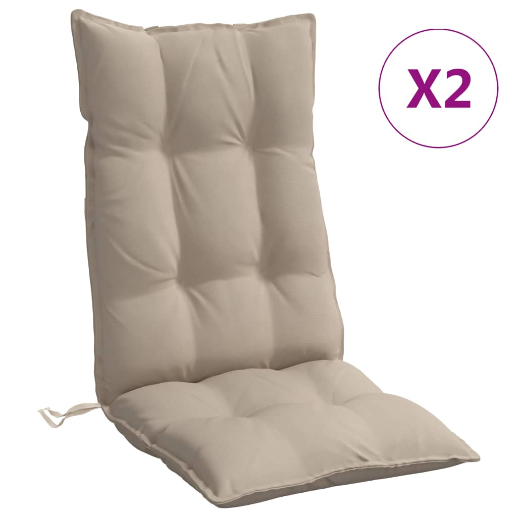 Cuscini per Sedia con Schienale Alto 2pz Tessuto Oxford