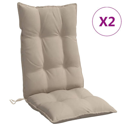 Cuscini per Sedia con Schienale Alto 2pz Tessuto Oxford