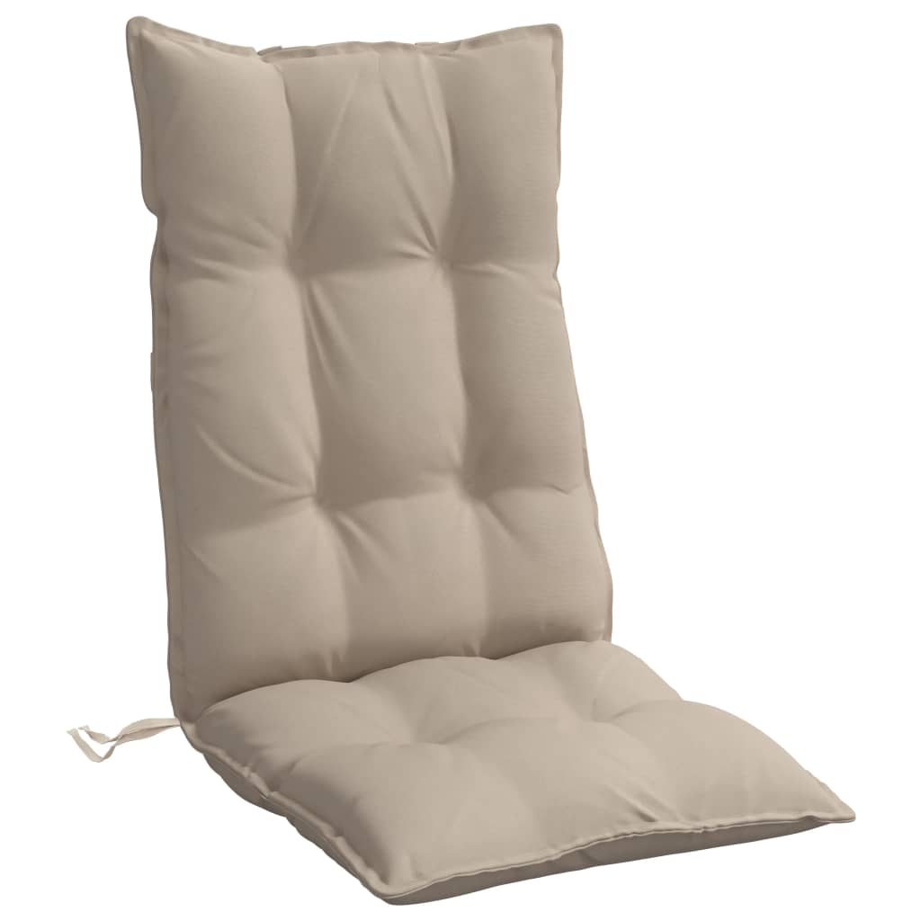 Cuscini per Sedia con Schienale Alto 4pz Tortora Tessuto Oxford | homemem39