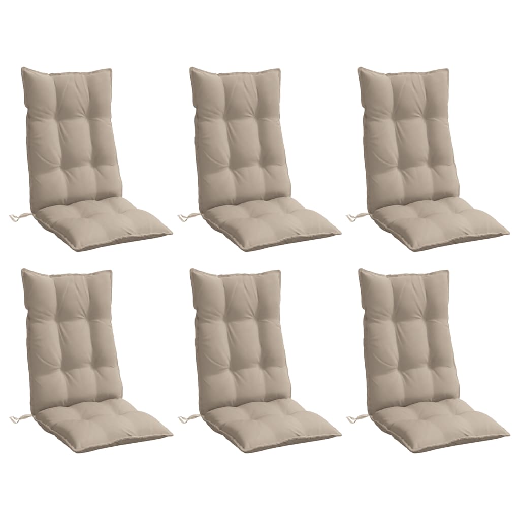 Cuscini per Sedia con Schienale Alto 6pz Tessuto Oxford