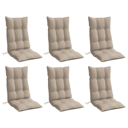Cuscini per Sedia con Schienale Alto 6pz Tessuto Oxford