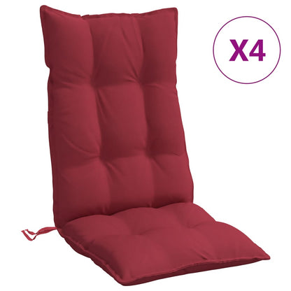 Cuscini Sedia con Schienale Alto 4 pz Rosso Vino Tessuto Oxford | homemem39