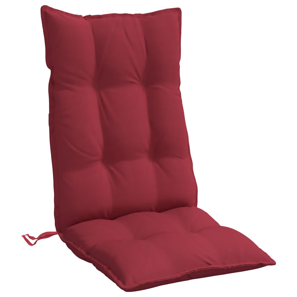 Cuscini Sedia con Schienale Alto 4 pz Rosso Vino Tessuto Oxford | homemem39