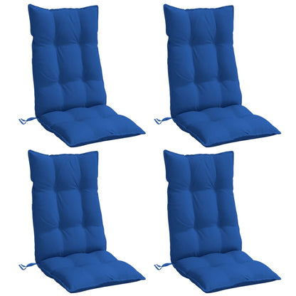 Cuscini Sedia con Schienale Alto 4 pz Blu Reale Tessuto Oxford