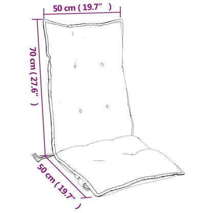Cuscini Sedia con Schienale Alto 4 pz Blu Reale Tessuto Oxford