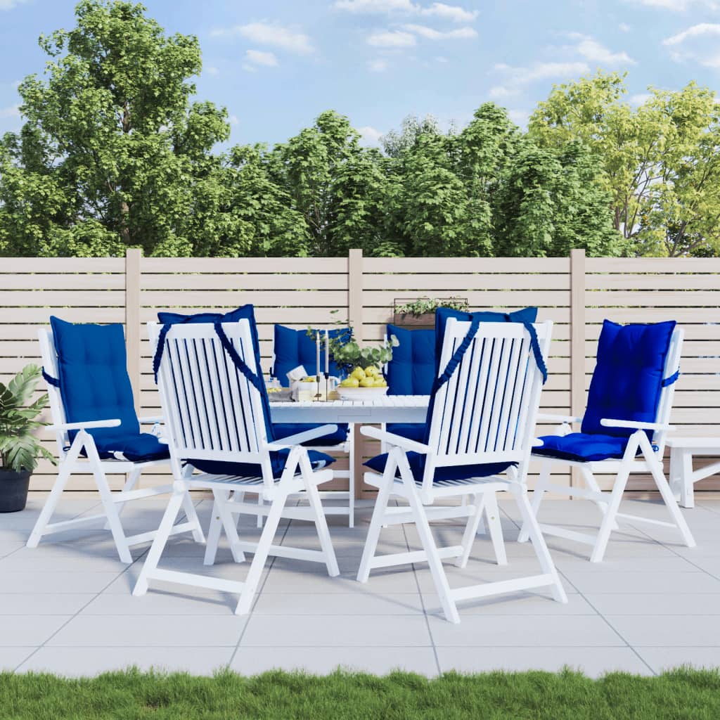 Cuscini Sedia con Schienale Alto 6 pz Blu Reale Tessuto Oxford | homemem39