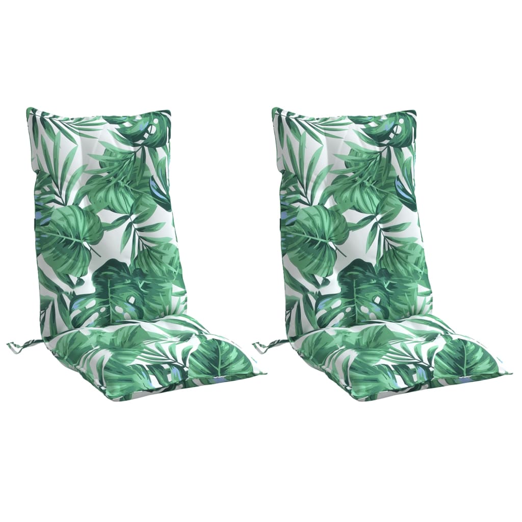 Cuscini Sedia Schienale Alto 2 pz Motivo Foglie Tessuto Oxford | homemem39