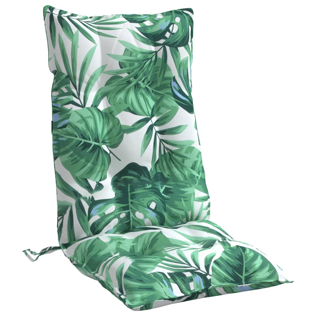 Cuscini Sedia Schienale Alto 2 pz Motivo Foglie Tessuto Oxford | homemem39