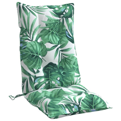 Cuscini Sedia Schienale Alto 4 pz Motivo Foglie Tessuto Oxford | homemem39