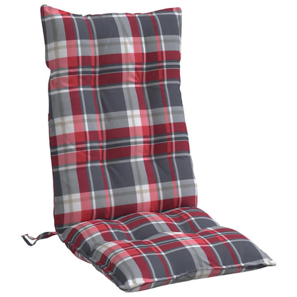 Cuscini Sedia Schienale Alto 6 pz Quadri Rosso Tessuto Oxford | homemem39