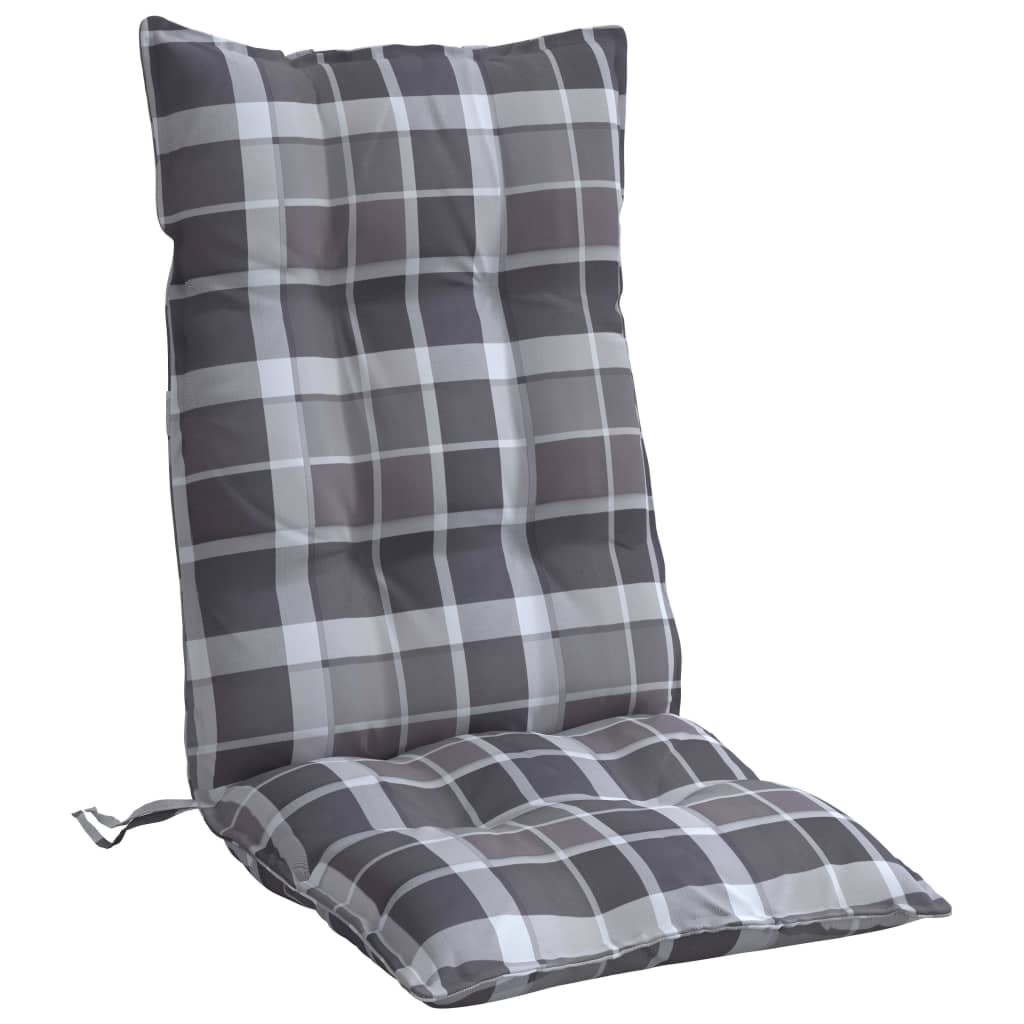 Cuscini Sedia Schienale Alto 2 pz Quadri Grigio Tessuto Oxford | homemem39