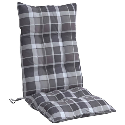 Cuscini Sedia Schienale Alto 2 pz Quadri Grigio Tessuto Oxford | homemem39