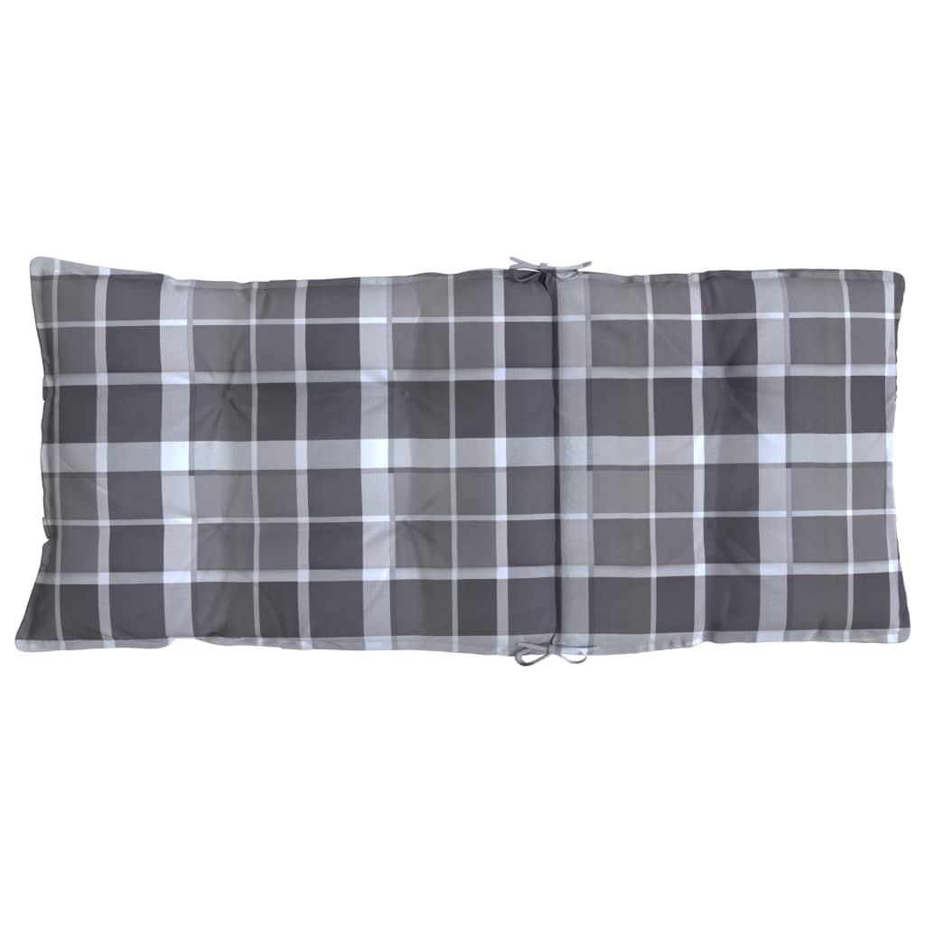 Cuscini Sedia Schienale Alto 2 pz Quadri Grigio Tessuto Oxford | homemem39