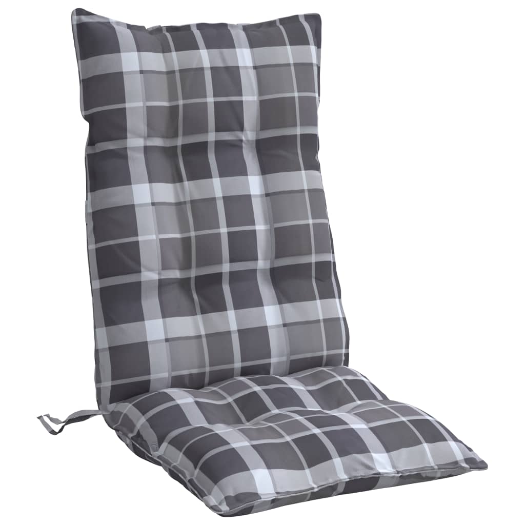 Cuscini Sedia Schienale Alto 6 pz Quadri Grigio Tessuto Oxford | homemem39