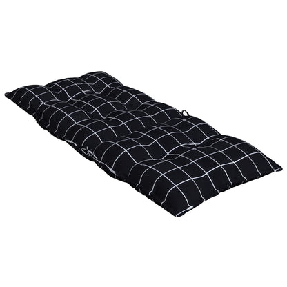 Cuscini Sedia Schienale Alto 2 pz Quadri Nero Tessuto Oxford | homemem39