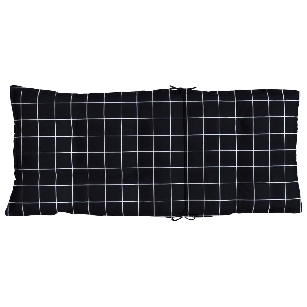 Cuscini Sedia Schienale Alto 2 pz Quadri Nero Tessuto Oxford | homemem39