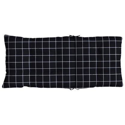 Cuscini Sedia Schienale Alto 2 pz Quadri Nero Tessuto Oxford
