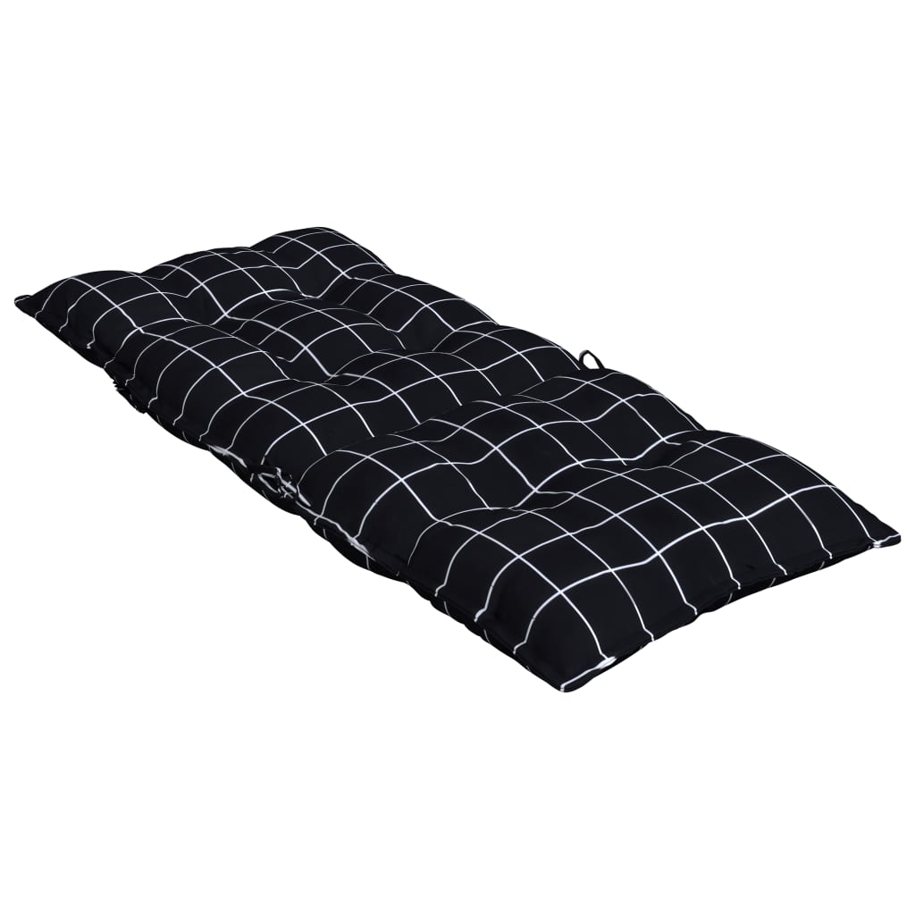 Cuscini Sedia Schienale Alto 4 pz Quadri Nero Tessuto Oxford | homemem39