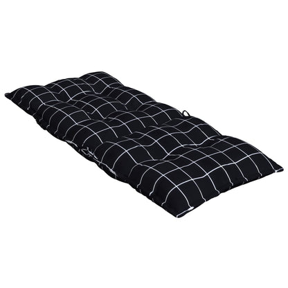 Cuscini Sedia Schienale Alto 4 pz Quadri Nero Tessuto Oxford | homemem39