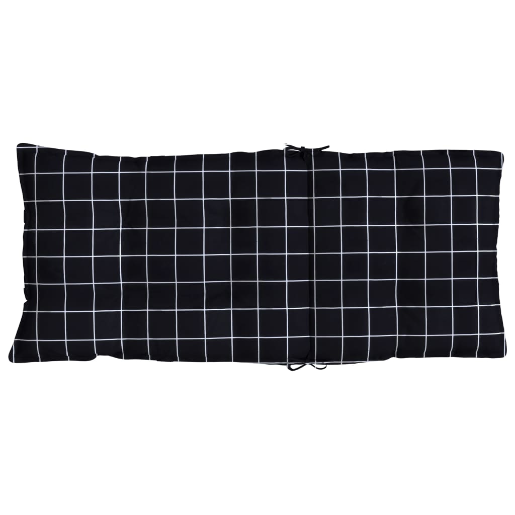 Cuscini Sedia Schienale Alto 4 pz Quadri Nero Tessuto Oxford | homemem39