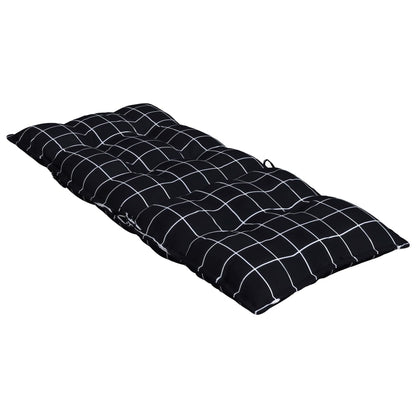 Cuscini Sedia Schienale Alto 6 pz Quadri Nero Tessuto Oxford | homemem39