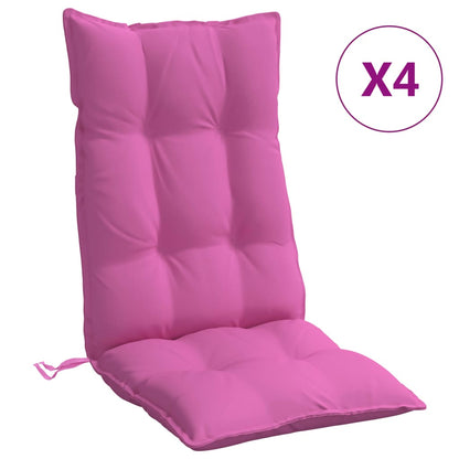 Cuscini per Sedia con Schienale Alto 4pz Rosa in Tessuto Oxford - homemem39