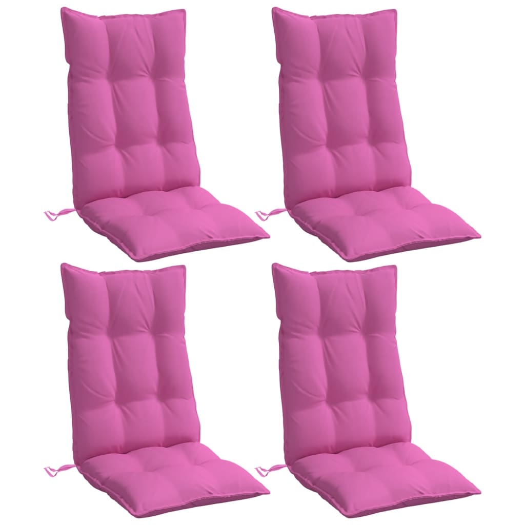 Cuscini per Sedia con Schienale Alto 4pz Rosa in Tessuto Oxford - homemem39