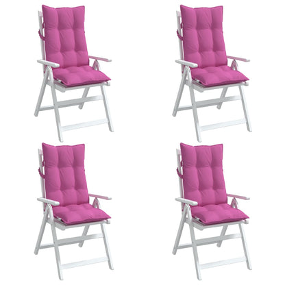 High Back Chair Cushions 4pcs Pink in Oxford Fabric