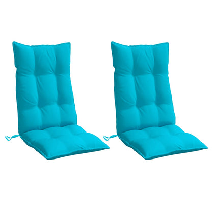 High Back Chair Cushions 2pcs Turquoise in Oxford Fabric