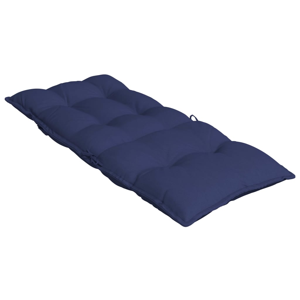 High Back Chair Cushions 2 pcs Navy Blue in Oxford Fabric