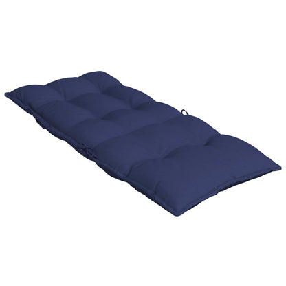 High Back Chair Cushions 2 pcs Navy Blue in Oxford Fabric