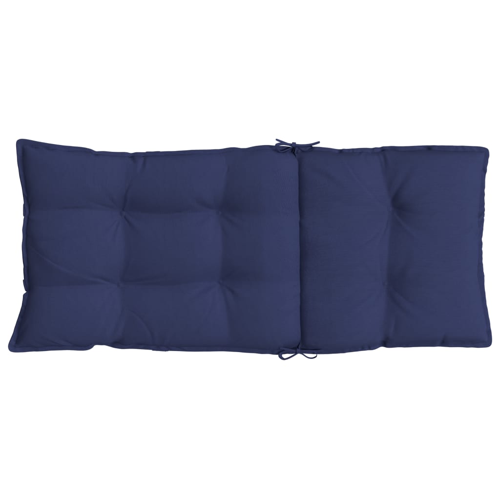 High Back Chair Cushions 6 pcs Navy Blue Oxford Fabric