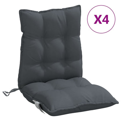 Cuscini per Sedie Schienali Bassi 4 pz Antracite Tessuto Oxford | homemem39