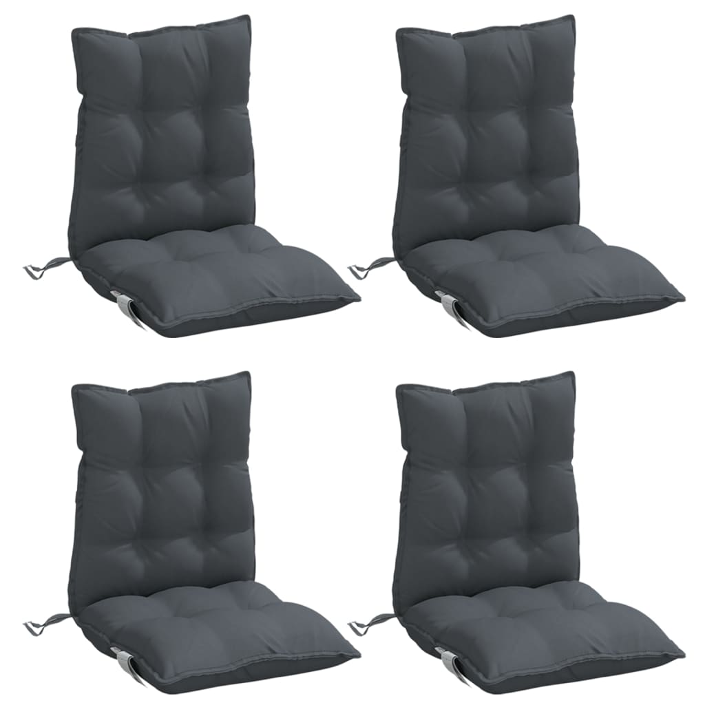 Cuscini per Sedie Schienali Bassi 4 pz Antracite Tessuto Oxford | homemem39