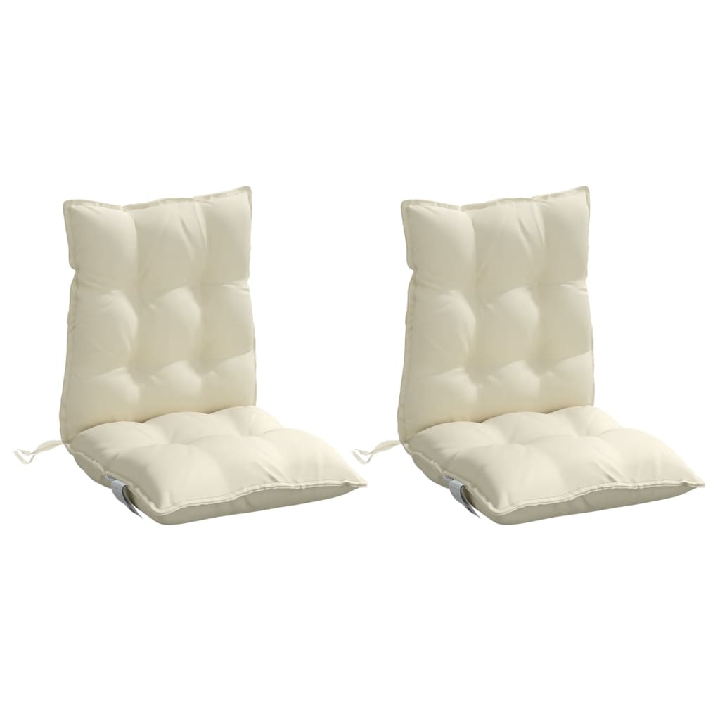 Cuscini per Sedia Schienale Basso 2 pz Crema in Tessuto Oxford | homemem39