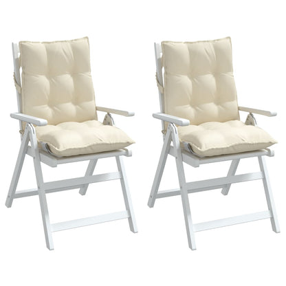 Cuscini per Sedia Schienale Basso 2 pz Crema in Tessuto Oxford | homemem39