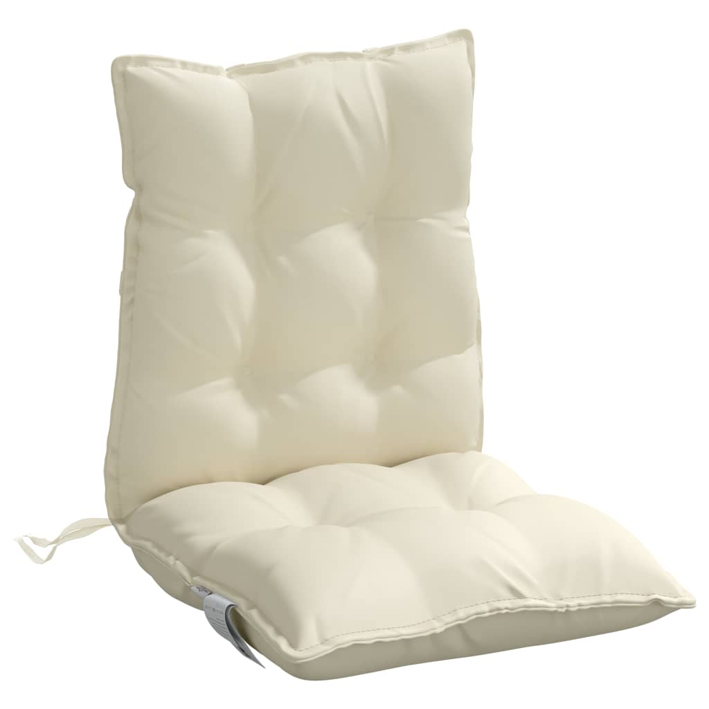 Cuscini per Sedia Schienale Basso 2 pz Crema in Tessuto Oxford | homemem39