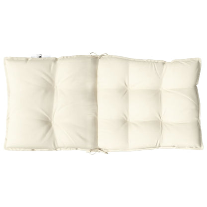 Cuscini per Sedia Schienale Basso 2 pz Crema in Tessuto Oxford | homemem39