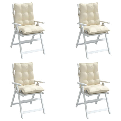Cuscini per Sedia Schienale Basso 4 pz Crema in Tessuto Oxford | homemem39