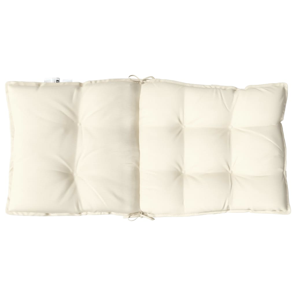 Cuscini per Sedia Schienale Basso 4 pz Crema in Tessuto Oxford | homemem39