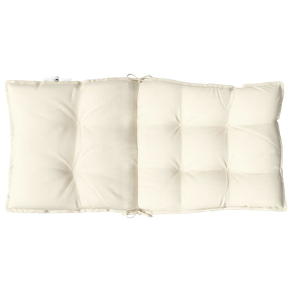 Cuscini per Sedia Schienale Basso 4 pz Crema in Tessuto Oxford | homemem39