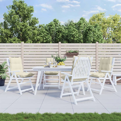 Cuscini per Sedia Schienale Basso 4 pz Crema in Tessuto Oxford | homemem39