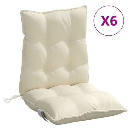 Cuscini per Sedia Schienale Basso 6 pz Crema in Tessuto Oxford | homemem39