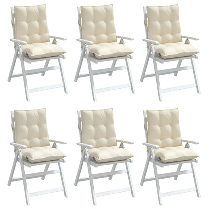 Cuscini per Sedia Schienale Basso 6 pz Crema in Tessuto Oxford | homemem39