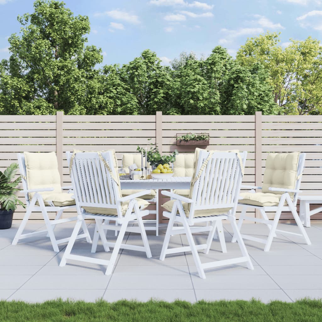 Cuscini per Sedia Schienale Basso 6 pz Crema in Tessuto Oxford | homemem39