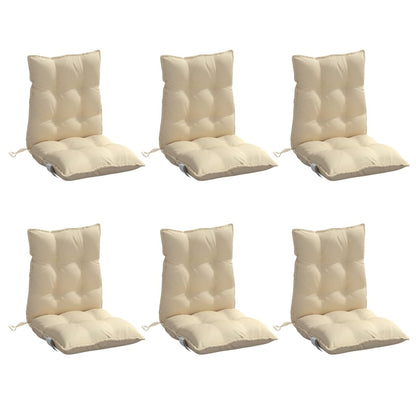 Cuscini per Sedia Schienale Basso 6 pz Beige in Tessuto Oxford | homemem39